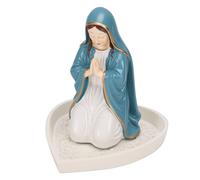 RIZGHWOY Soporte para Rosario de la Virgen María, Estatua de Oración de Resina con Base en Forma de Corazón para una Colocación Segura del Rosario, Decoración Religiosa del Hogar y