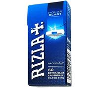 Rizla Polar Blast Filter Tips CRUSHBALL - 60-2880 cápsulas para fumar cigarrillos de precisión mentol, menta (1 paquete (60 puntas de filtro))
