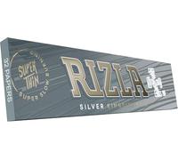 Rizla Silver Papel de liar, tamaño King Size, ultrafino, caja de 10 librillos