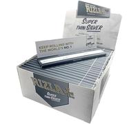Rizla Silver - Papel de liar ultrafino de tamaño King - Caja de 10 librillos