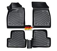 Rizline Alfombrillas 3D a Medida para Seat Ateca 2016-2022 - Accesorios de Coche, TPE Antideslizantes para Todo Tipo de Clima - Color Negro