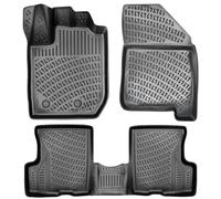 Rizline Alfombrillas 3D compatibles con Dacia Duster 4 x 2 2018 - 2022, alfombrillas de goma para coche, accesorios 1ª y 2ª fila TPE para todo tipo de climas, inodoras, antideslizantes, parte