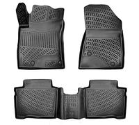 Rizline Alfombrillas 3D para coche compatibles con Kia NIRO Hybrid 2.Gen 2022-2025, accesorios para coche, 1ª y 2ª fila, alfombrillas de goma TPE para todo tipo de climas, antideslizantes, delanteras