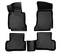 Rizline Alfombrillas 3D para Coche compatibles con Mercedes Clase C W205 2014 - 2021, Accesorios de Coche de Alfombrillas de Goma TPE para Todos los climas, Antideslizantes para la Color Negro