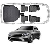 Rizline Juego de alfombrillas 3D para coche compatibles con Mercedes Clase E W213 Sedán, no abatibles, TPE, para todo tipo de climas, sin olor, color negro