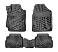 RizLiner Alfombrillas de ajuste personalizado compatibles con Hyundai Elantra 2017 - 2020 con láser 3D medido 1ª y 2ª fila, alfombrillas de TPE antideslizantes para todo tipo de clima, delanteras y traseras, negras