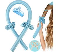 Rizos durante la noche, rulos durante la noche, cinta para el pelo, rizos en el sueño, rizos sin calor, banda para la cabeza, cintas de seda, rizos durante la noche, cinta de rizo, color azul