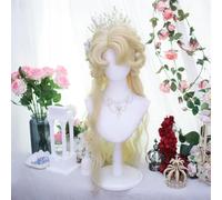 Rizos Románticos Largos Para Mujer Pelucas Pintura Al Óleo Personaje Peinado Princesa Disfraz Peluca Con Flequillo Rizado Halloween Cosplay Jugar (Oro)