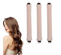 Rizos sin calor de la noche a la mañana，Rulos de pelo largo sin calor con gancho, rulos de pelo ondulado suave DIY herramienta de peinado para rizos de pelo largo medio (Beige)