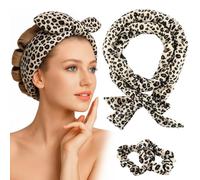 Rizos sin Calor, Rulos de Terciopelo para la Noche Set de Peinado DIY Heatless Curls Rizador de Pelo Sin Calor rizador Pelo sin Calo r para Mujeres y Niñas Cabello Largo Mediano (Estampado de leopardo