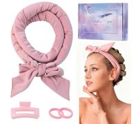 Rizos sin Calor, Rulos de Terciopelo para la Noche Set de Peinado DIY Heatless Curls Rizador de Pelo Sin Calor rizador Pelo sin Calo r para Mujeres y Niñas Cabello Largo y Mediano (Rosa)