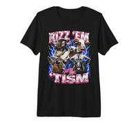 Rizz Em con El Tism Funny Autistic Goats Meme Bootleg Camiseta Premium
