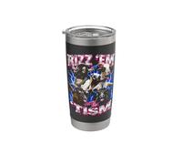 Rizz Em Con El Tism Funny Autistic Goats Meme Bootleg Vaso térmico de acero inoxidable de doble pared