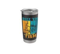 RIZZ 'EM CON EL 'TISM Tren de Locomotora de Vapor Autismo Meme Vaso térmico de acero inoxidable de doble pared