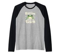 Rizz Em' with The Tism Awesome Autism Aware Charming Teas Camiseta Manga Raglan
