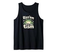 Rizz Em' with The Tism Awesome Autism Aware Charming Teas Camiseta sin Mangas