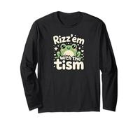 Rizz Em' with The Tism Awesome Autism Aware Charming Teas Manga Larga