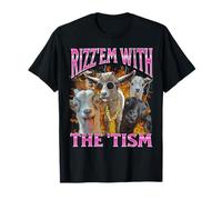 Rizz 'Em With The 'Tism Funny Goat Humor Bootleg Gráfico Camiseta