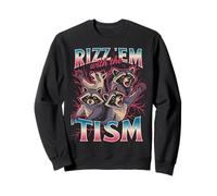 Rizz Em with The Tism Mes de concientización sobre el Autismo Mapache Autista Sudadera