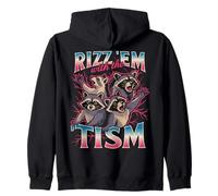 Rizz Em with The Tism Mes de concientización sobre el Autismo Mapache Autista Sudadera con Capucha