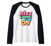 Rizz Level 67 Meme Shirt Ice Cream Drip Meme Six Seven 6 7 Camiseta Manga Raglan