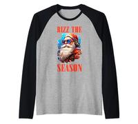 Rizz The Season Funny Christmas Santa Hombres Adolescentes Niños Camiseta Manga Raglan