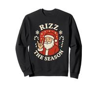 Rizz The Season Meme Santa Retro Humor Navidad Rock Sudadera