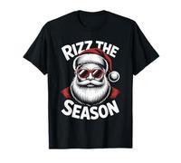 Rizz The Season Santa Gafas Meme Divertido Navidad Gen Z Camiseta