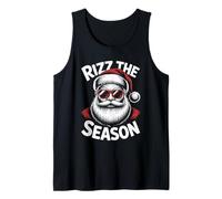 Rizz The Season Santa Gafas Meme Divertido Navidad Gen Z Camiseta sin Mangas
