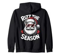 Rizz The Season Santa Gafas Meme Divertido Navidad Gen Z Sudadera con Capucha