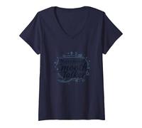 Rizzler Professional Smooth Talker - Regalo Divertido Camiseta Cuello V, Mujer, Azul Marino, S