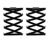 RJ-Sport 2 pares de cordones elásticos con cierre rápido. Sistema de cordones rápidos para una comodidad única y un agarre fuerte. Con cápsulas de metal sin atar, Negro , large