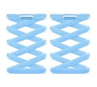 RJ-Sport 2 pares de cordones planos sin atar, cordones elásticos con cierre rápido, sistema de cordones rápidos para una comodidad única y un agarre fuerte, con cápsulas de metal, azul claro, 120