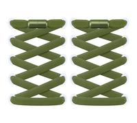 RJ-Sport 2 pares de cordones planos sin atar, cordones elásticos con cierre rápido, sistema de cordones rápidos para una comodidad única y un agarre fuerte, con cápsulas de metal, Verde militar., 120