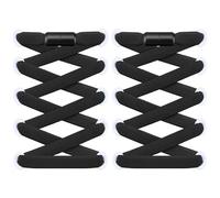 RJ-Sport 2 pares de cordones planos sin atar, cordones elásticos con cierre rápido, sistema de cordones rápidos para una comodidad única y un agarre fuerte, con cápsulas de metal, Negro , 120