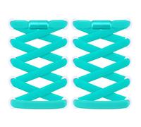 RJ-Sport 2 pares de cordones planos sin atar, cordones elásticos con cierre rápido, sistema de cordones rápidos para una comodidad única y un agarre fuerte, con cápsulas de metal, aguamarina, 120