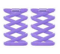 RJ-Sport 2 pares de cordones planos sin atar, cordones elásticos con cierre rápido, sistema de cordones rápidos para una comodidad única y un agarre fuerte, con cápsulas de metal, morado, 120
