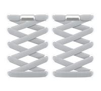 RJ-Sport 2 pares de cordones planos sin atar, cordones elásticos con cierre rápido, sistema de cordones rápidos para una comodidad única y un agarre fuerte, con cápsulas de metal, gris, 120