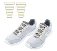 RJ-Sport (20 cordones elásticos de silicona planos para niños y adultos, reemplazo perfecto de cordones sin bucles), Beige, 均码