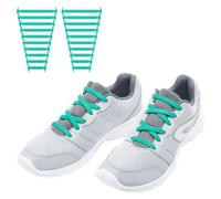 RJ-Sport (20 cordones elásticos de silicona planos para niños y adultos, reemplazo perfecto de cordones sin bucles), Turquesa, 均码