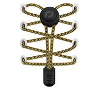 RJ-Sport Cordones elásticos de liberación rápida - Sistema de cordones rápidos para una comodidad única, ajuste perfecto y agarre fuerte (negro y oro * 2)