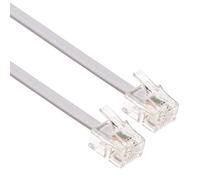 RJ11 Cable ADSL 15m de Extensión Telefónico Conector Telecom de Banda Ancha de Internet de Alta Velocidad de Macho a Macho Enrutador y Módem a RJ11 Enchufe de Teléfono, Microfiltro (Blanco)