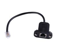 RJ12 6p6c Hembra a Macho Teléfono Panel Montaje Lan Red Ethernet Cable Extensión 15cm