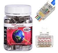 RJ45 23AWG Cat6a Cat6 Conector chapado en oro 8P8C Pass Through Shield Plug