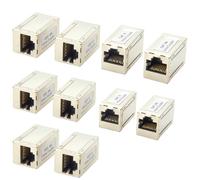 RJ45 8P8C CAT6A Acoplador Ethernet en línea recto a través del adaptador extensor recubierto de 10 Gbps hembra a hembra para cable LAN Ethernet Cat6/Cat5/Cat5e (10 piezas)