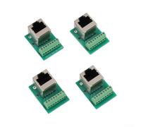 RJ45 - Adaptador Ethernet hembra individual RJ45 (vertical) | 4 conectores RJ45 para placas de conexión, puerto hembra único, terminales de tornillo, fácil conexión de cable