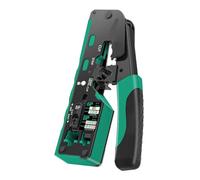 RJ45 Crimping Tool Kit With Stripping And Cutting Functions, For CAT8 Cat7 Cat6a Cat6 Cat5E Connectors, Includes Cable Tester And Pass-Through Plugs(Green)