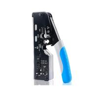 RJ45 Crimping Tool Kit With Stripping And Cutting Functions, For CAT8 Cat7 Cat6a Cat6 Cat5E Connectors, Includes Cable Tester And Pass-Through Plugs(Blue)