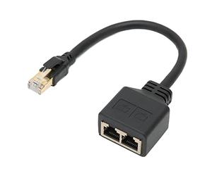 RJ45 Ethernet Adapter, 1 to 2 Port Ethernet Splitter Cable, RJ45 Y Splitter Adapter for Home Office, Network Connection Extender