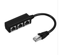 RJ45 Ethernet Splitter, Conector Splitter de 3 RJ45, Divisor de Red Ethernet 1 a 3 Puertos, Cable de Extensión Acoplador para Cat5/5e/6/7, Ideal para ADSL, Ordenador, Routers, Conmutadores